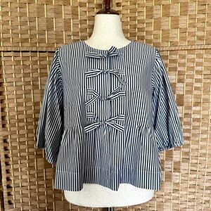 NWOT Velvet Heart 3/4 sleeve striped cotton top XL